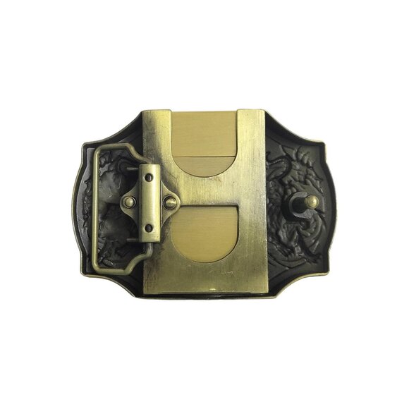 3 Tigers Bronze Finish Lighter Belt Buckle - Western Style Lighter Belt Buckle - - Picture 7 of 10